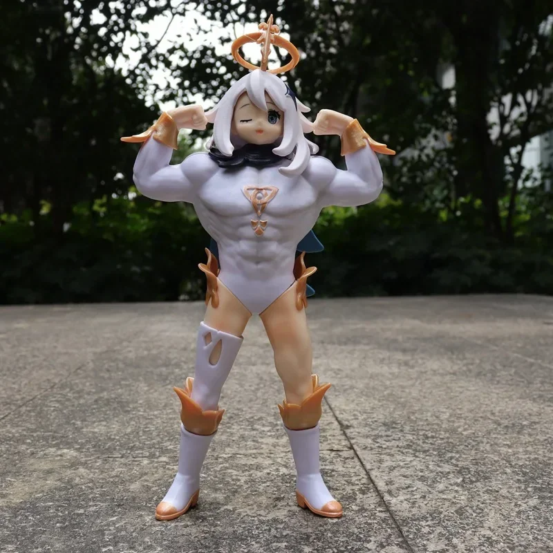 

23cm Anime Genshin Impact Action Figures Kawaii Muscle Paimon Hu Tao Figurine PVC Collectible Model Doll Funny Kids Toys