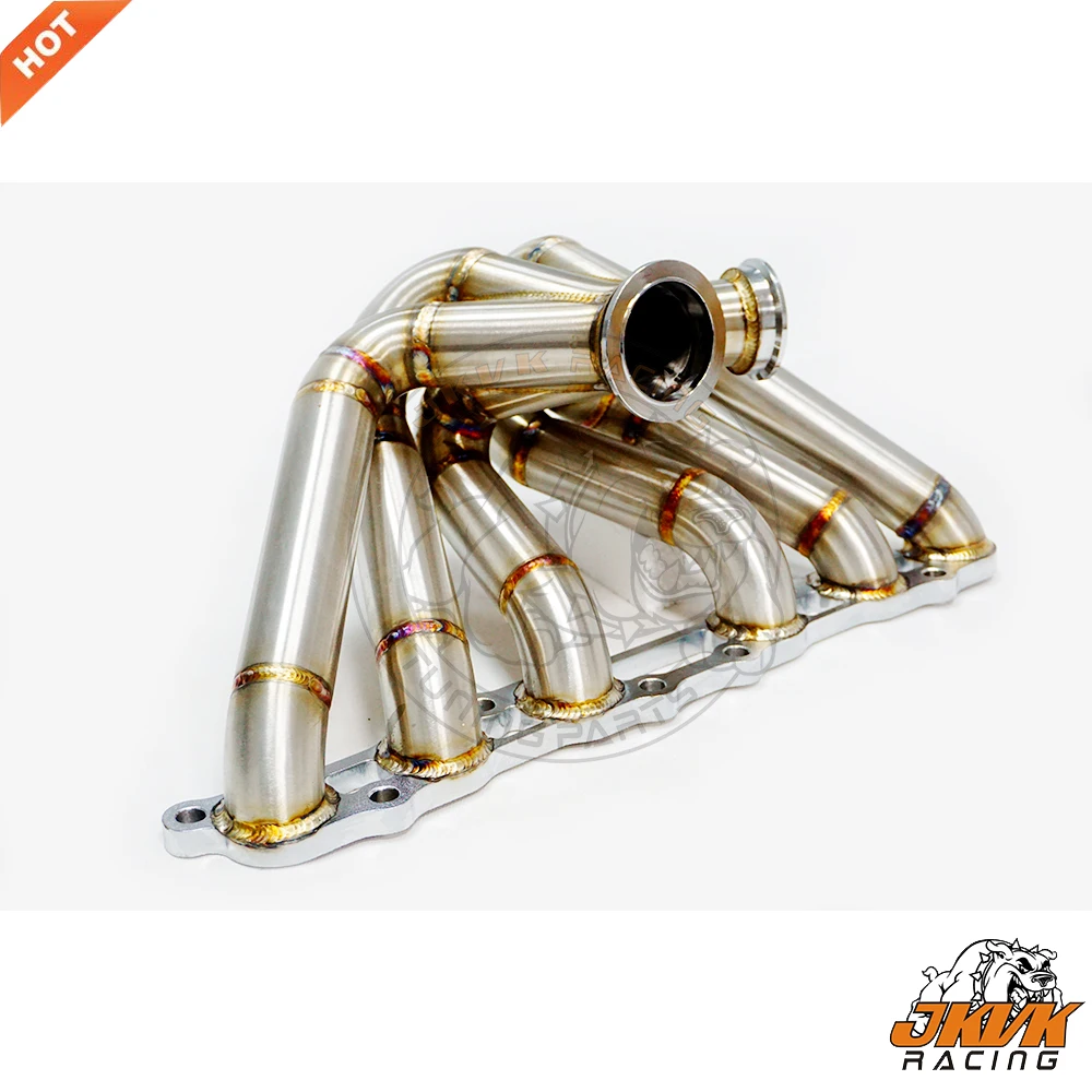 JKVK RACING 3.0‘’ V band SS304 3mm Steam Pipe  Equal Length Turbo Manifold  For To yo ta Supra Mk4 Le xus GS300 2JZGE