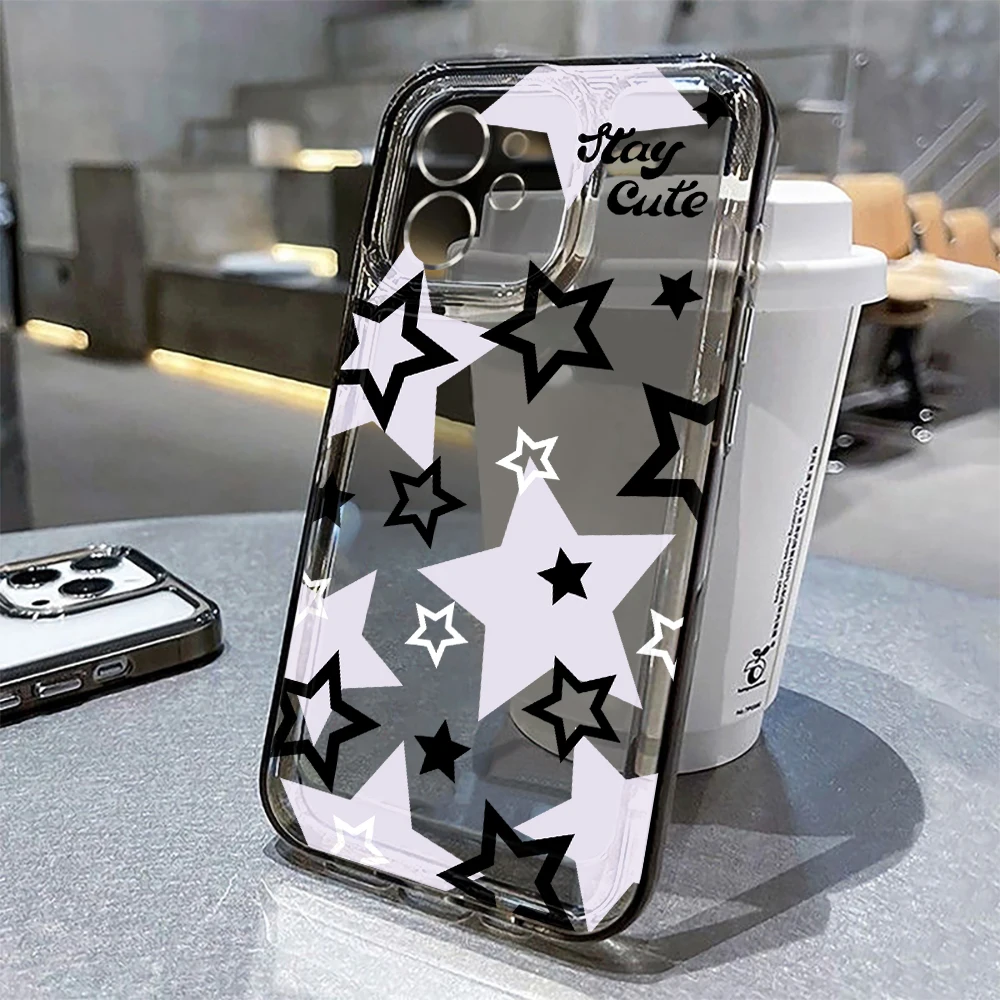 Colorful Star Clear Case For iPhone 11 Case iPhone 13 15 14 12 Pro Max X XR XS 7 8 Plus SE 2022 2020 Fundas Soft Silicone Cover image 3