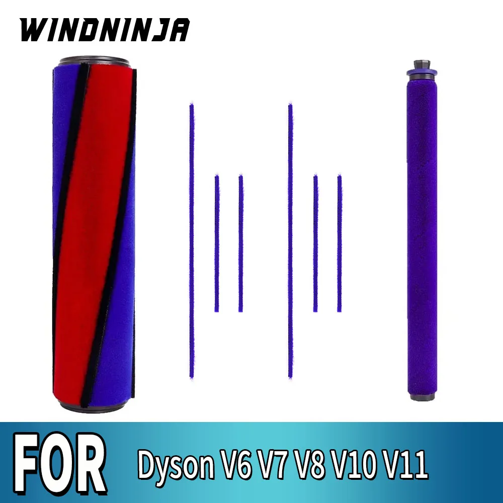 Roller Brush Bar Soft Roller Brush Soft Plush Strips For Dyson V6 V7 V8 V10 V11 Vacuum Cleaner Replacement Accessory