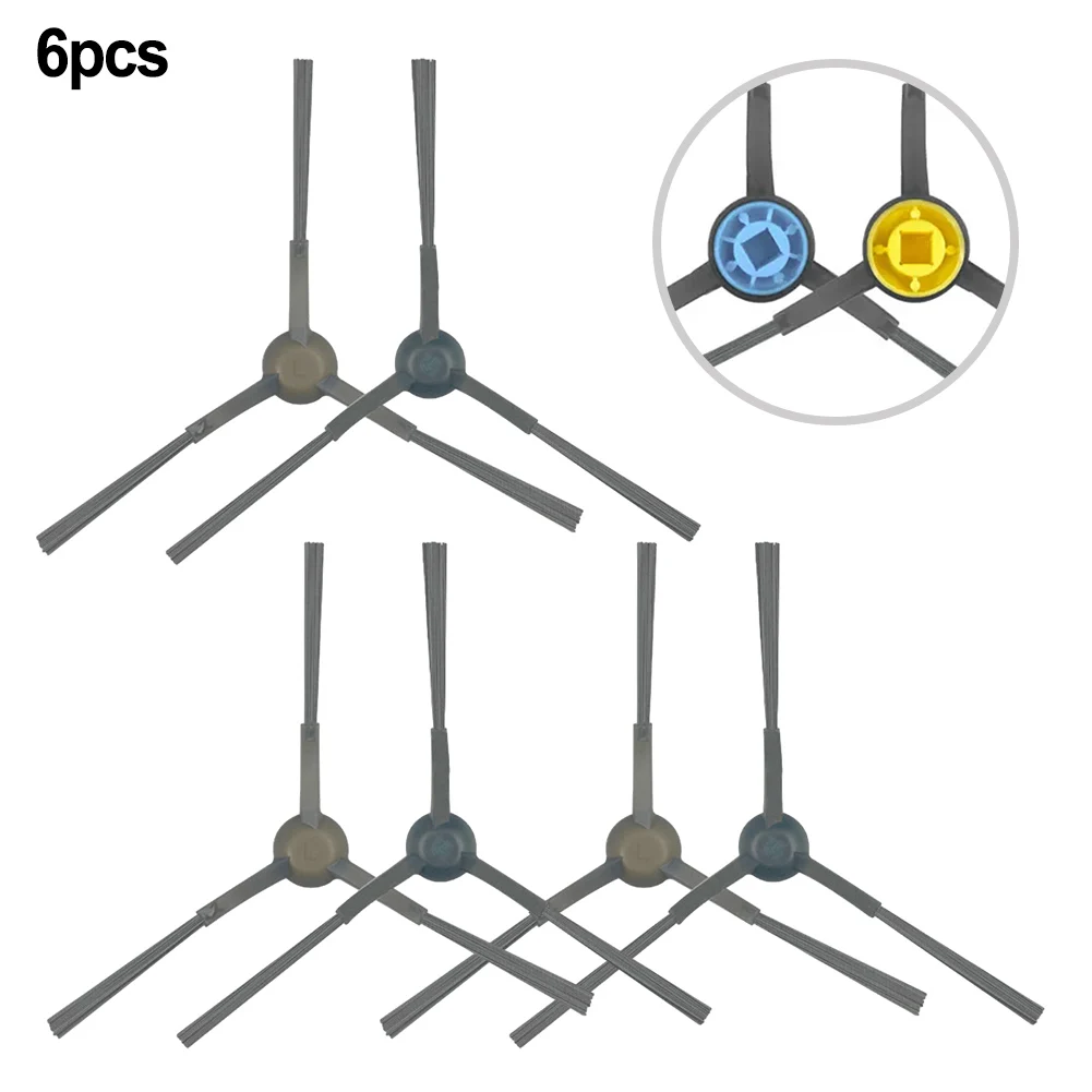 6Pcs Side Brushes For VCR21LDSW Robotic Vacuum Cleaner Spare Replacement Side Brushes Sweeping Parts Floor Cleaning