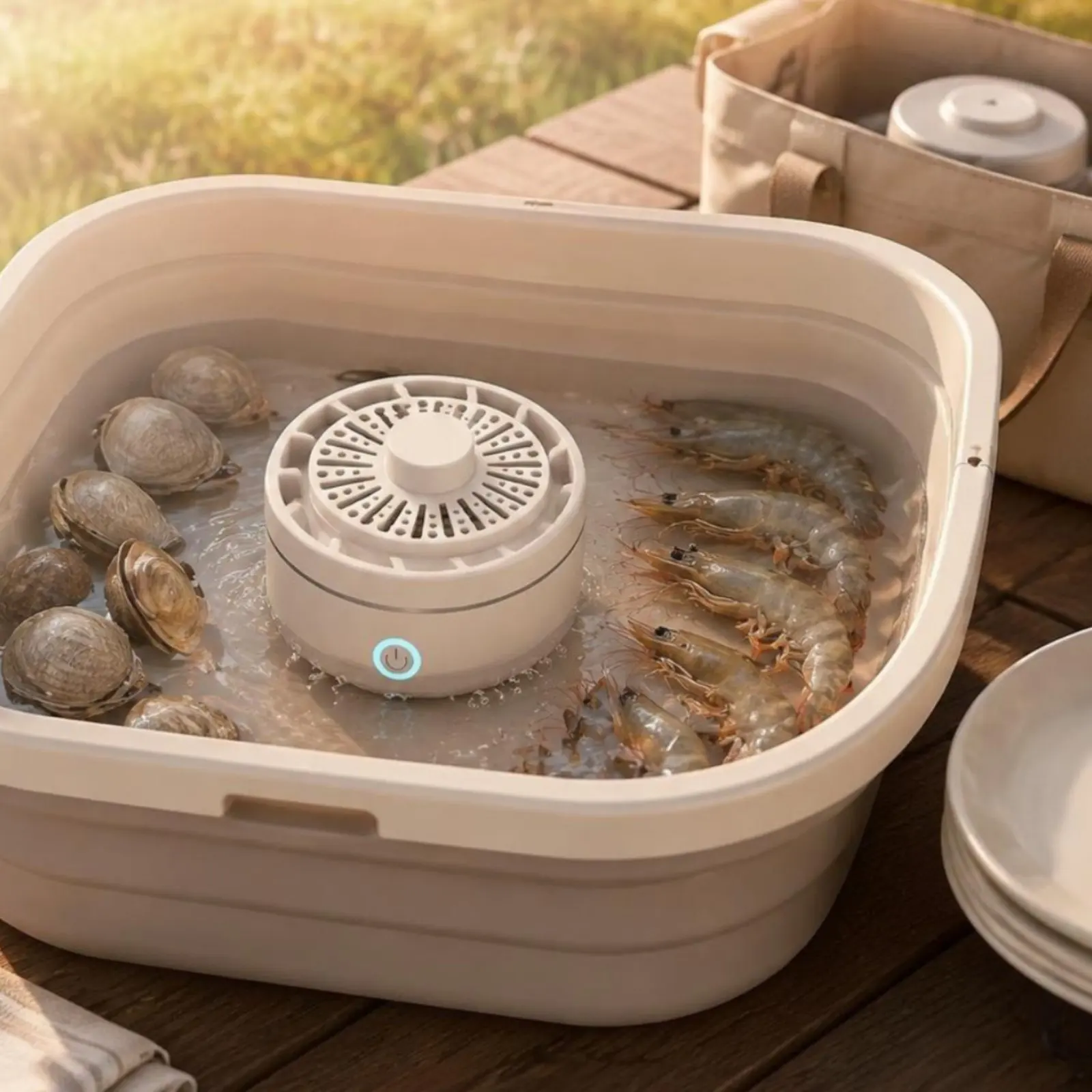Fruit and Vegetable Purifier Multi-Functional Food Sterilizer Fruit Vegetable Washer Single-Button-Button Operation Household