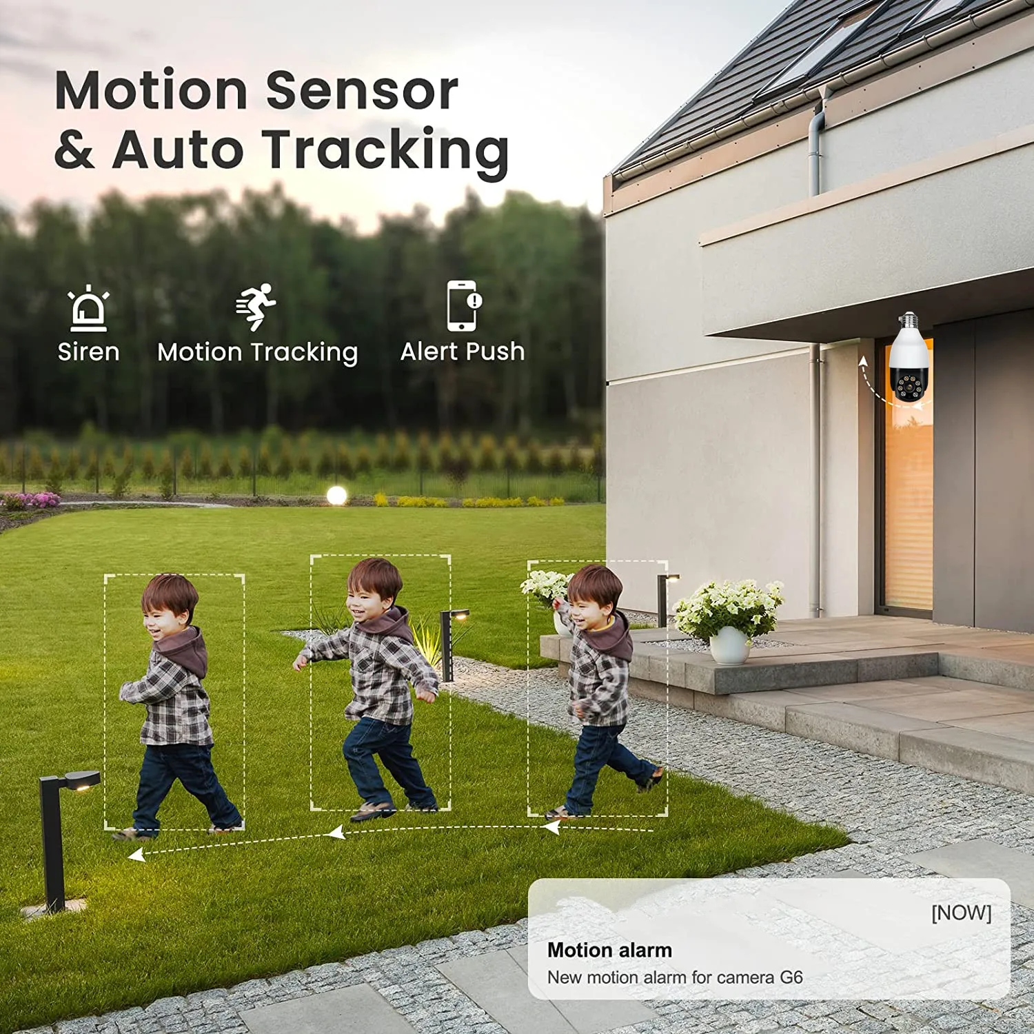 5MP 5G WLAN-Glühbirnenkamera TUYA Smart Life PTZ Außenkamera Kompatibel mit Alexa Google Home Nachtsicht Menschenerkennung Wasserdicht – Detail 2