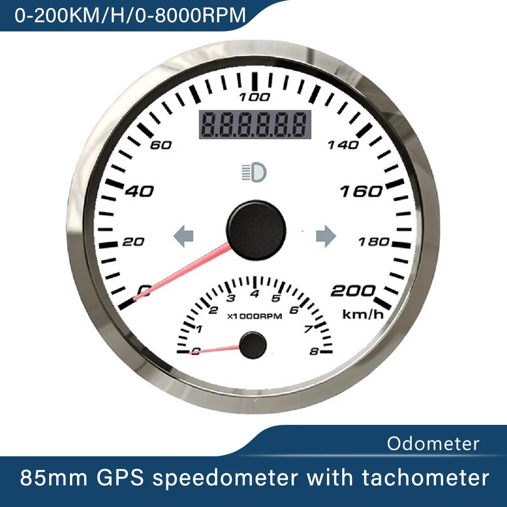 ELING Tachimetro GPS impermeabile da 85 mm 0 200 km/h Contagiri Contachilometri Indicatore…