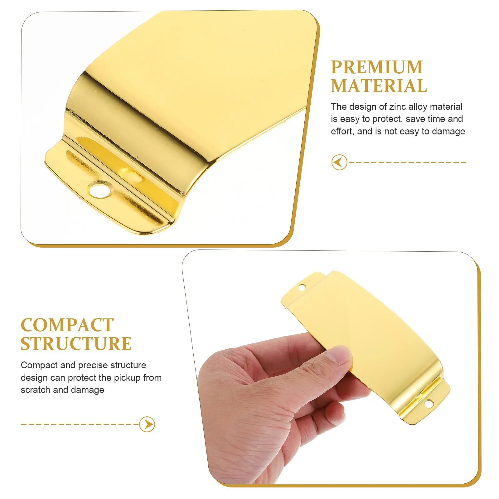 Bass Protection Cover Zinc Alloy Durable Protective Products Guitar Bridge Golden Storage Pickup Cover Bass