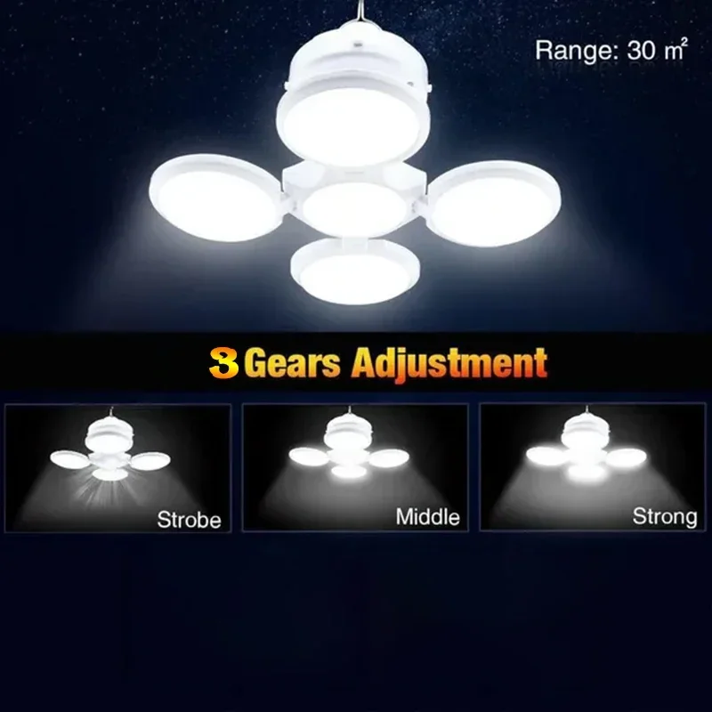 2 Packs Solar/USB Charging LED Camping Lights, Portable Folding, Creative Football Shape, With Power Display