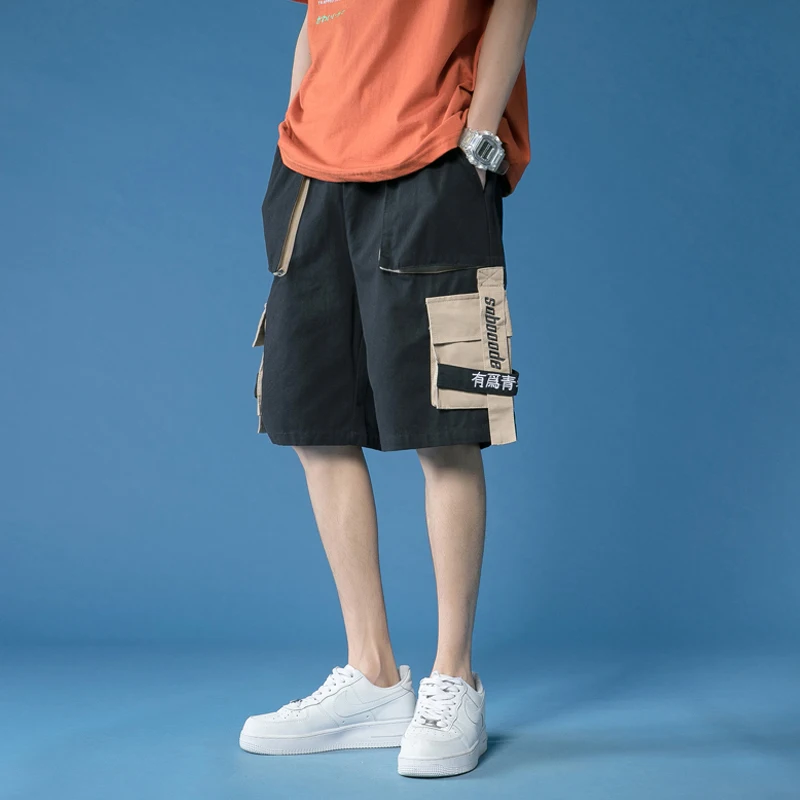 Summer Hot Men\'s Military Cargo Shorts Multi-Pocket Casual Harajuku Jogging Streetwear Shorts Straight Wide Leg Hip-hop Shorts