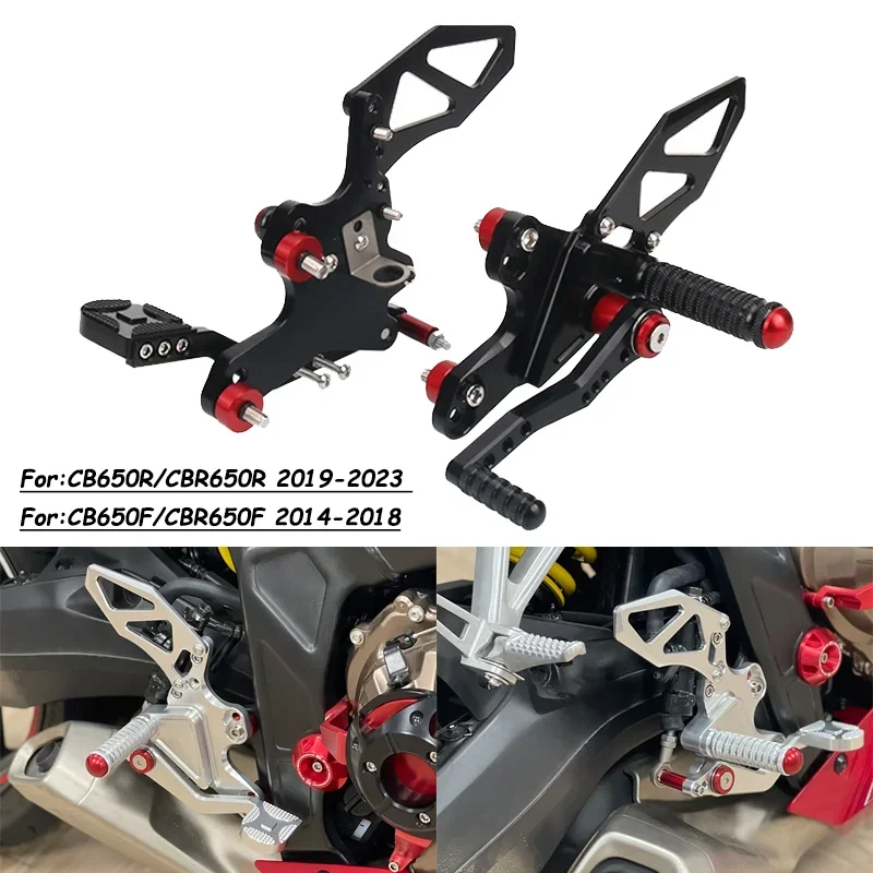 

Motorcycle CNC Adjustable Rear Set Rearsets Footrest Foot Rest For HONDA CB650F CBR650F 2014-2018 CB650R CBR650R 2019-2023