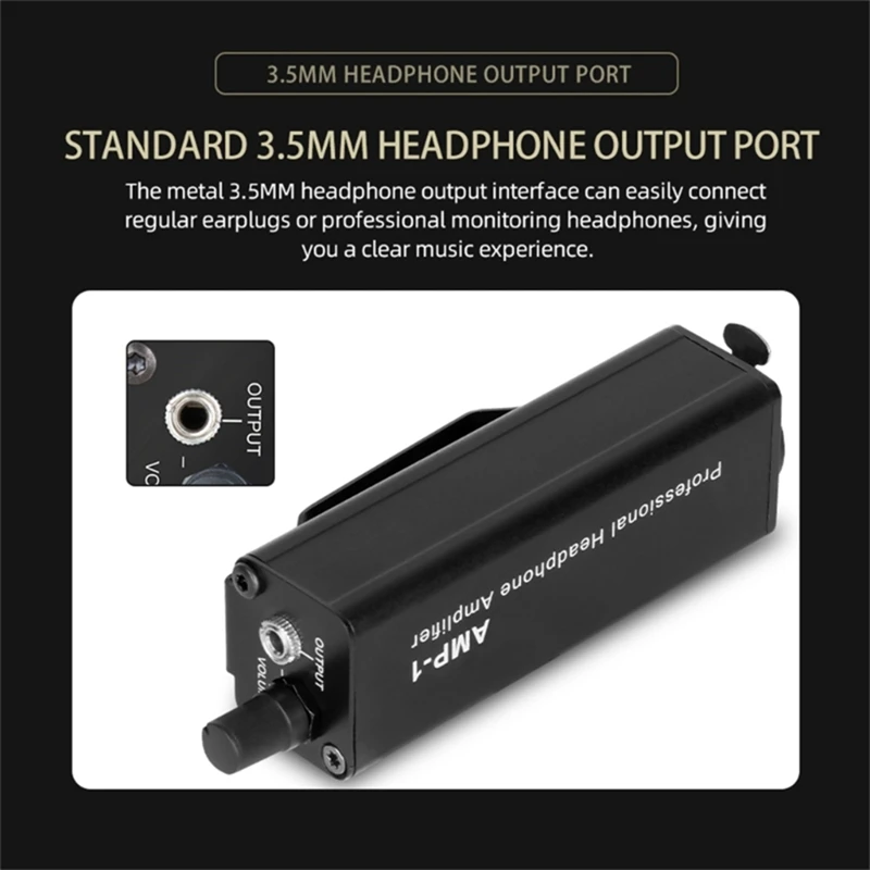 Universal XLR To 3.5Mm Headphone Amplifier No Interference Hifi Sound Quality With Output Volume Control For Music Lover Durable