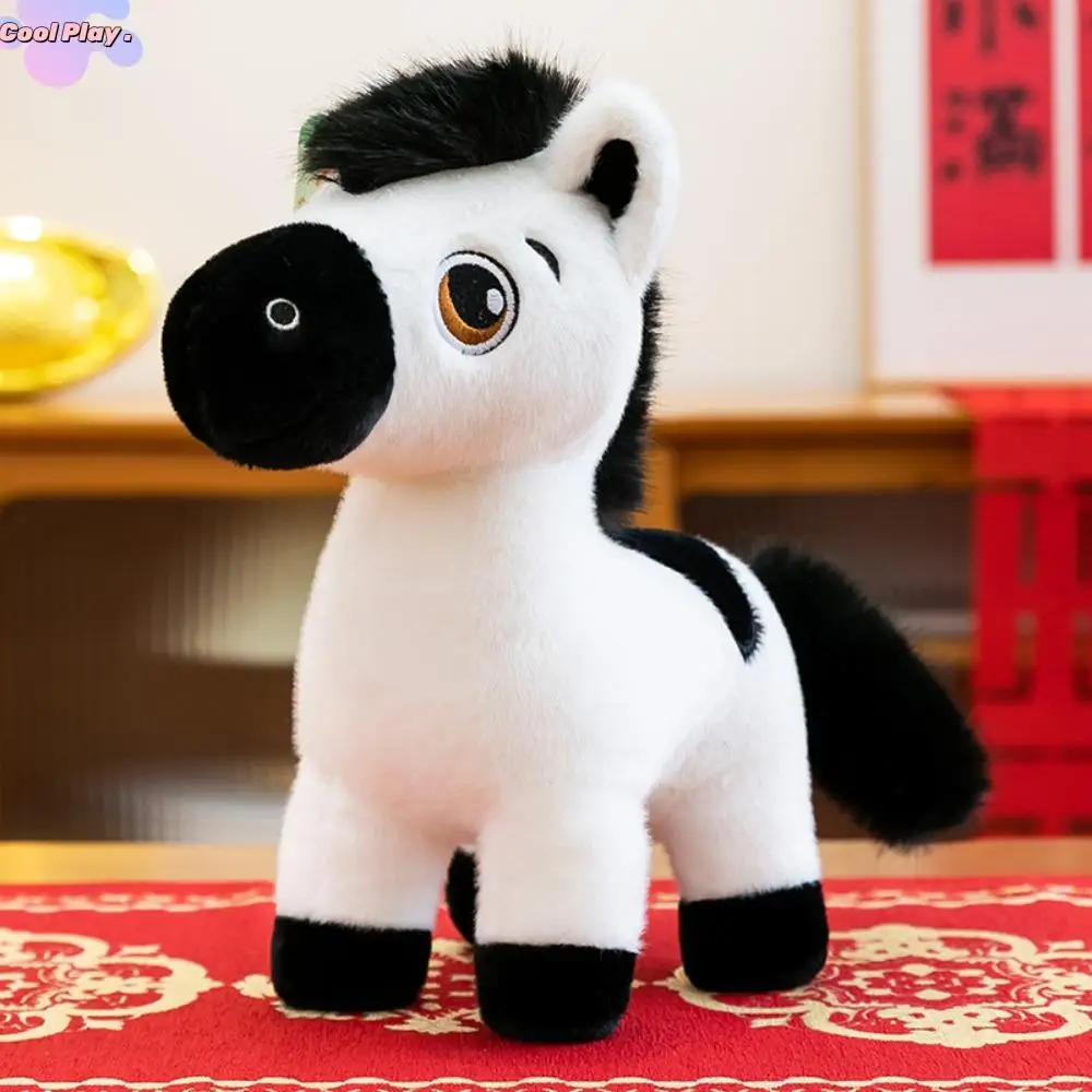 

Wealth Pony Cartoon Animal Horse Stuffed Toys 25cm/30cm Cute Pony Plush Doll Lucky Red Chinese Zodiac Horse Kids