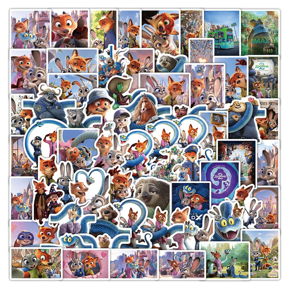 

10/60PCS Zootopia 2 Disney Graffiti Stickers Funny Cartoon Decal DIY Luggage Phone Guitar Skateboard Waterproof Sticker Kid Toys