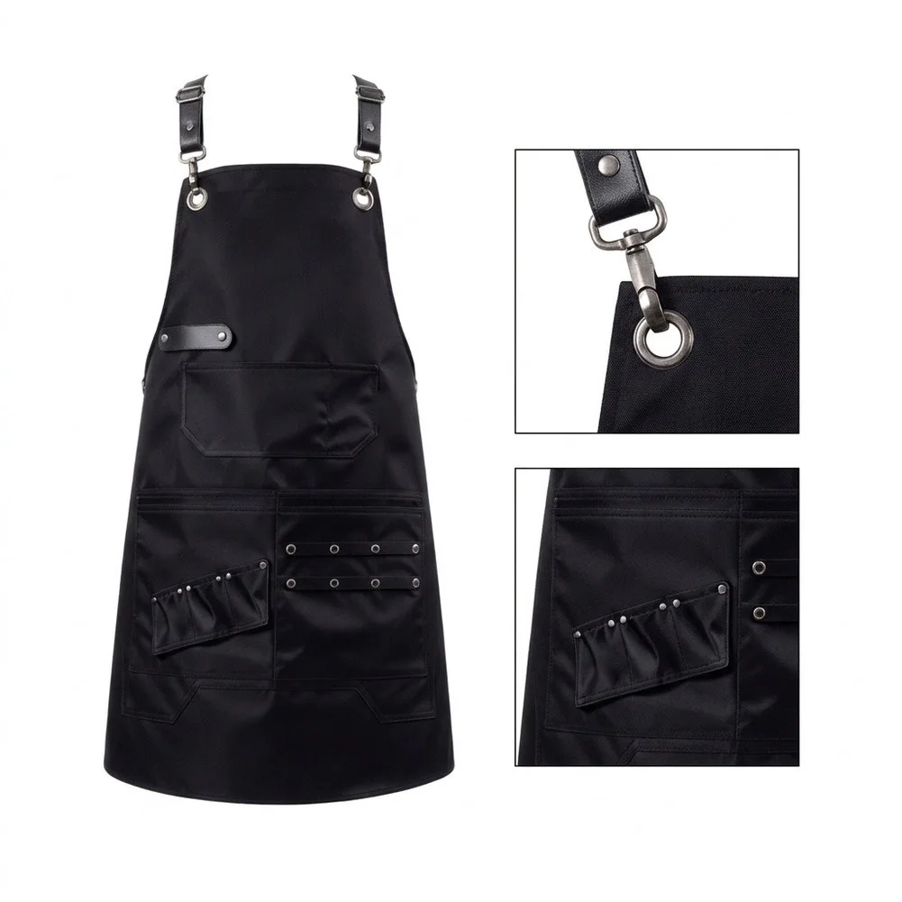 Oil-resistant and waterproof BBQ apron made from toughened polyester for grilling cooking and baking in active environments