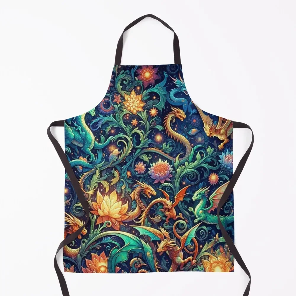 

Fantasy Dragon's Eden Apron kitchen clothes for men Hairdressing Hairdresser Accessories Apron