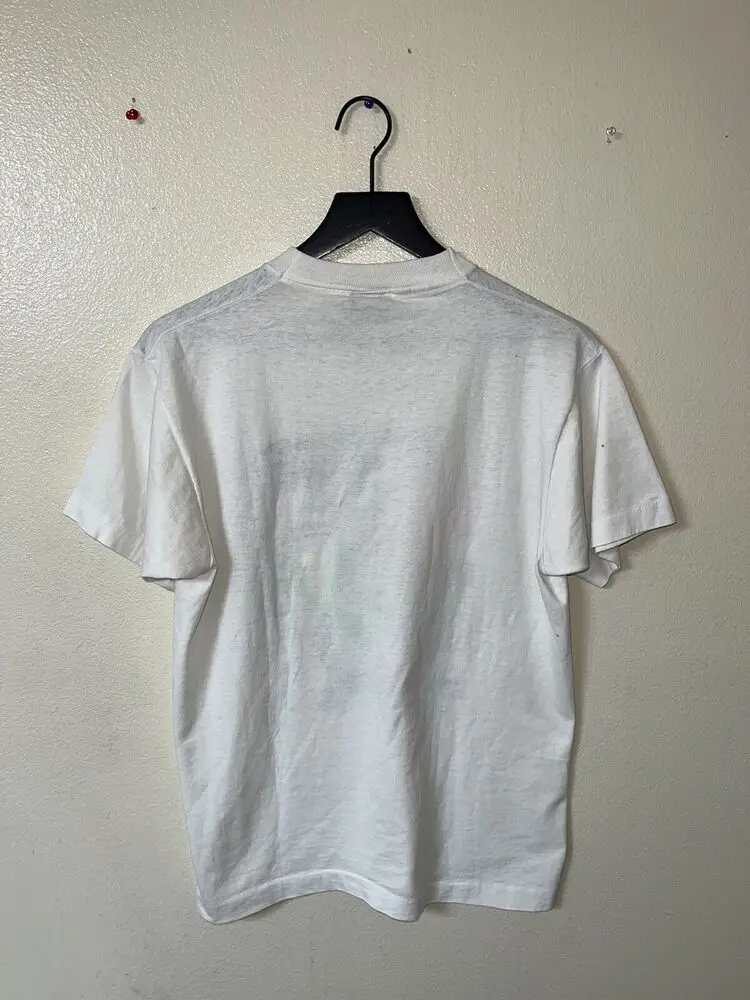 Vintage 90s California Beach Cities T Shirt Mens L White Short Sleeve Slim SoCal