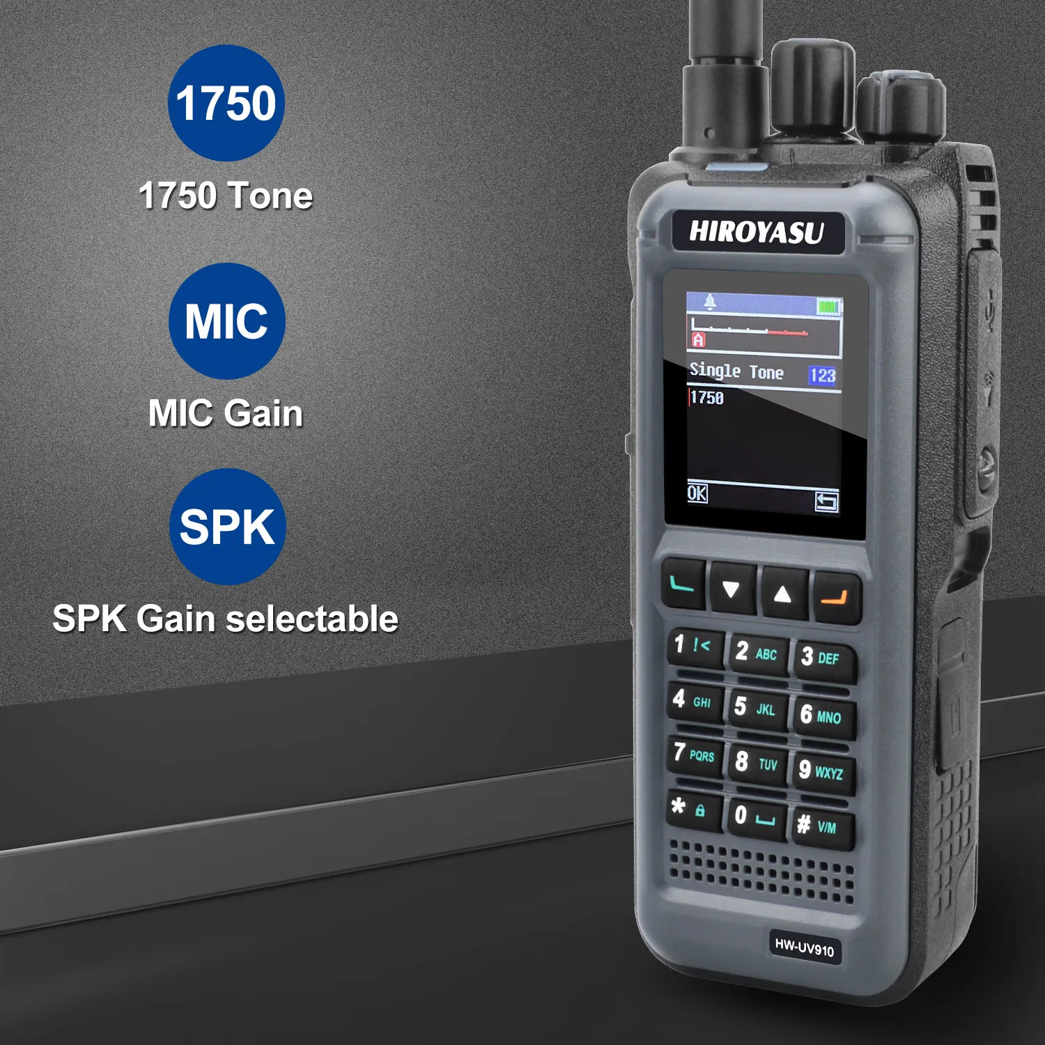 Hiroyasu HW-UV910 vhf uhf banda dupla 20w banda de ar 18-999.99975mhz rx scrambler dtmf 1750tom noaa fm walkie talkie freq detectar