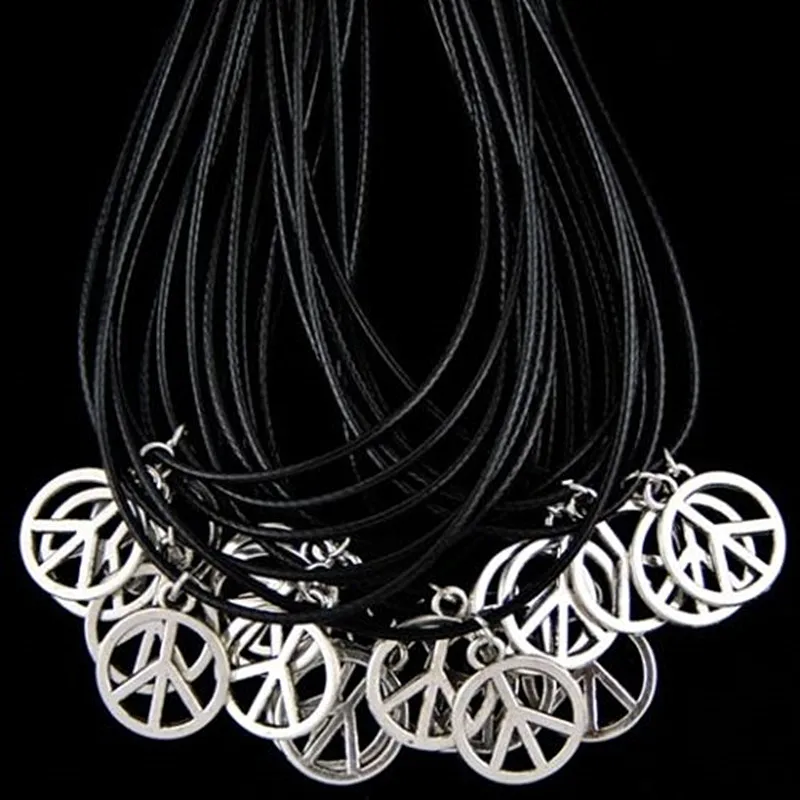 Wholesale 10pcs/Lot Fashion Anti-war Charms Peace sign Pendants Necklace Jewelry for men women
