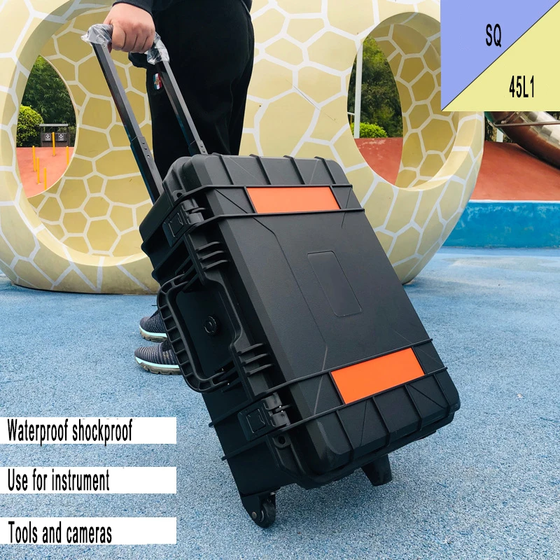 SQ 1045L Outdoor Travel Item Storage Box Long Plastic Wheeled Trolley Case