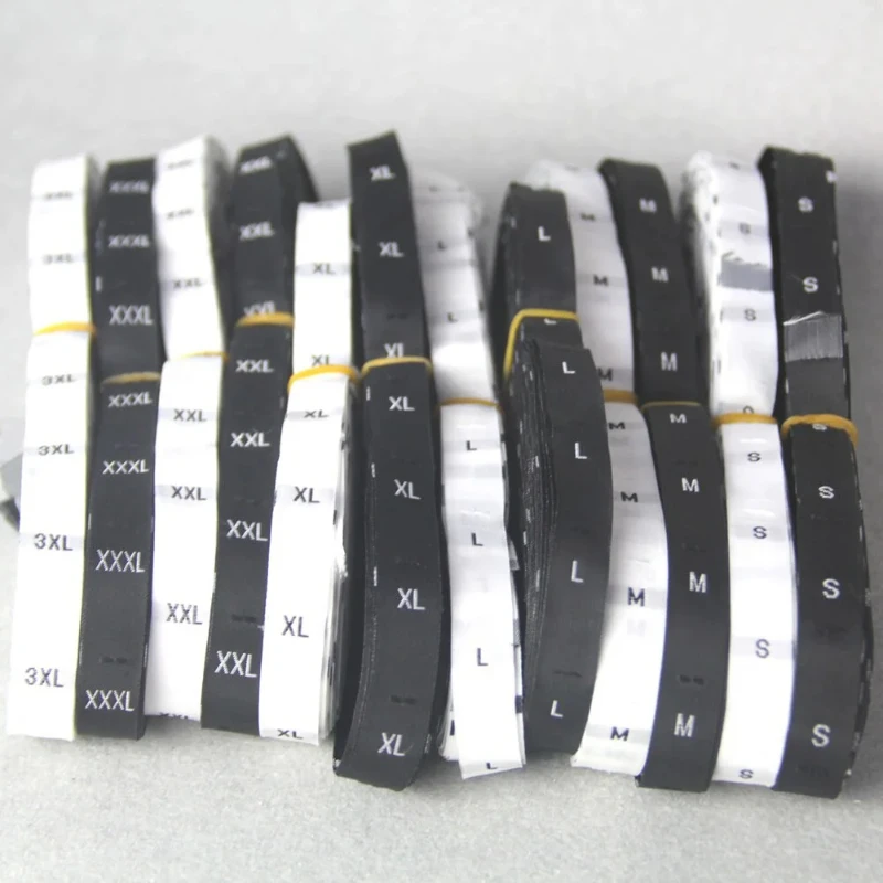 500 Pcs/roll Black White Fabric Clothing Size Labels 500Pcs Per Batch Garment Sewing Tag Accessories Tags for Clothes