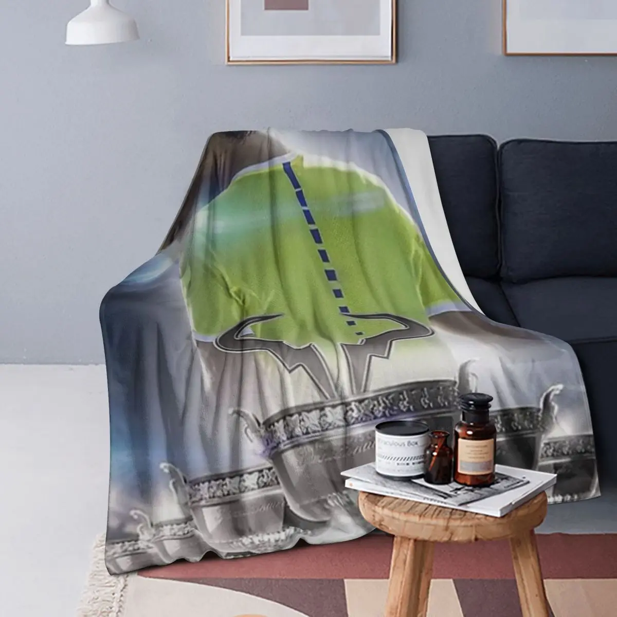 

Art Rafael Nadal Blanket Soft Warm Flannel Throw Blanket Plush for Bed Living room Picnic Travel Home Couch