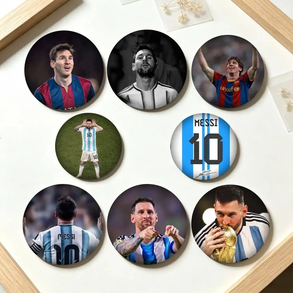 L-Lionel Messi Football Athlete 25mm 32mm 44mm 58mm 75mm Brooches Badges Pins for Accessories Gift