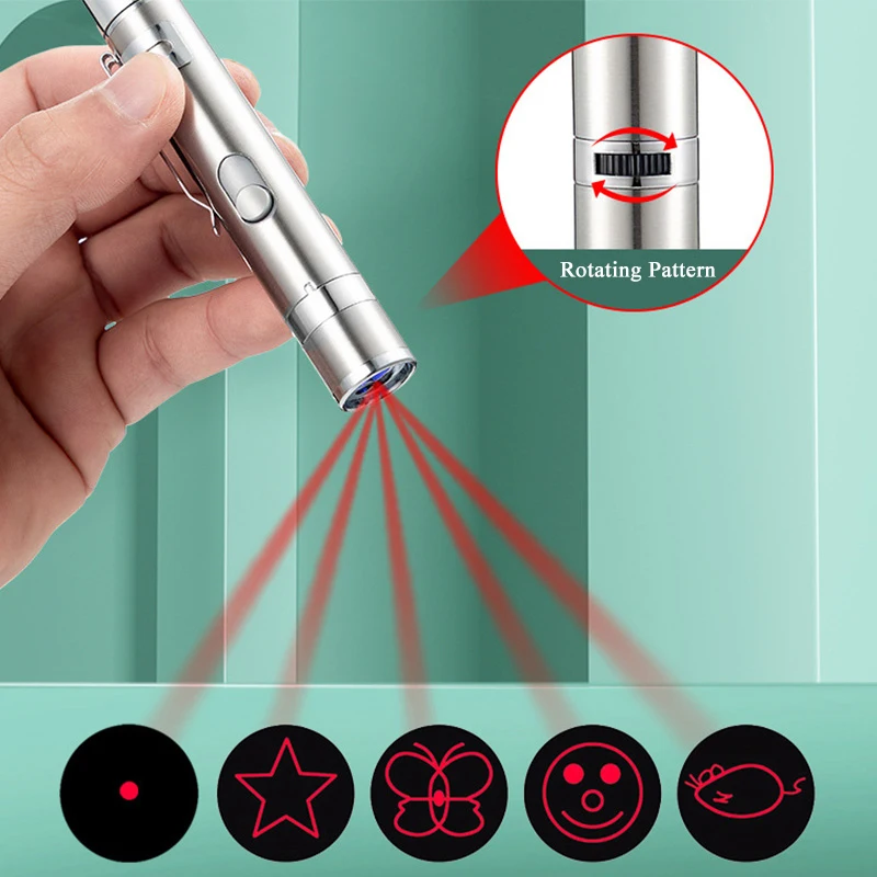 USB Rechargeable Cat Laser Toys Adjustable Patterns Pet Chaser Toy for Cats Indoor Kitten Playing Toy Cat Accessories