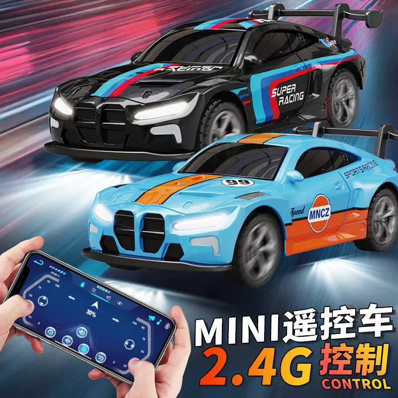 Mini Micro Alloy RC Racing Car Bluetooth Wireless Pocket Drift Car Desktop Small Vehicle Simulation Model Toy for Children Kids