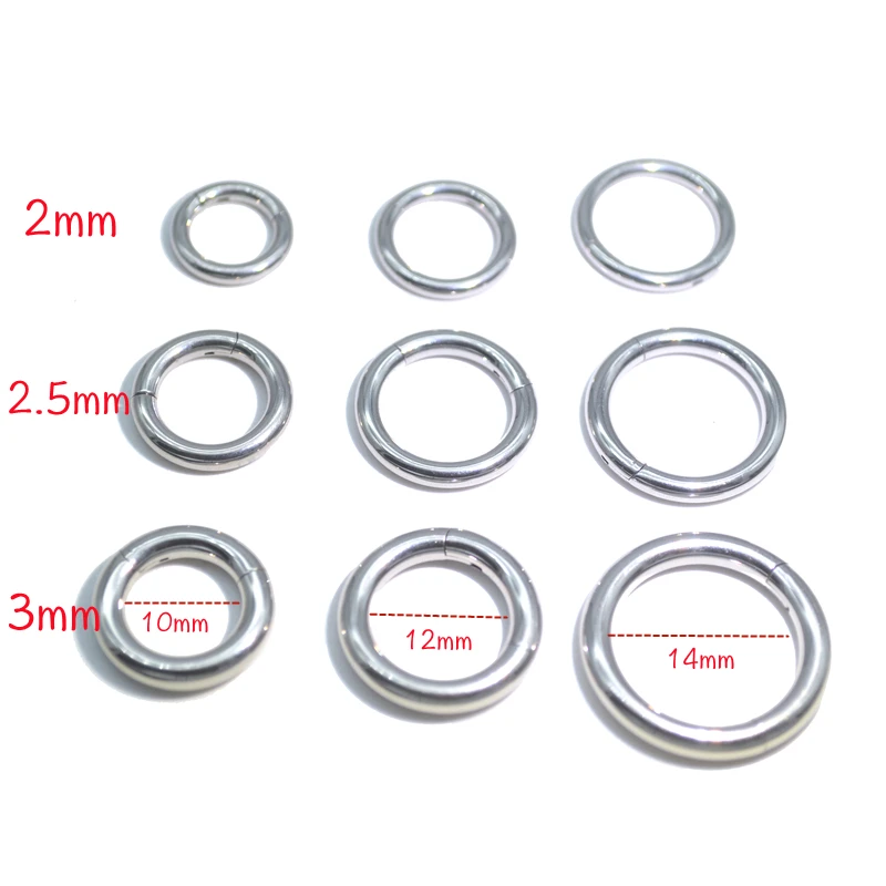 1PCS 2mm 2.5mm 3mm Segment Clickers Stainless Steel Hoop Ring Thick Hinged Septum Lip Ear Cartilage Body Piercing