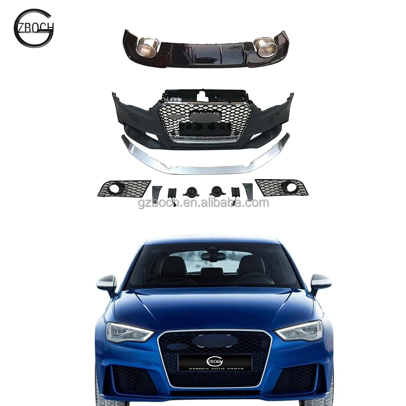 Car Front Rear Bumper Auto Front Bumper for Audis A3 2013 2014 2015 2016 upgrade RS5 car grill diffuser