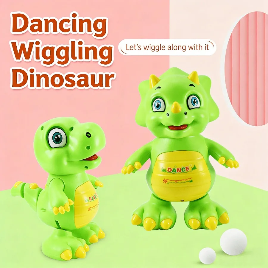 Dancing Dinosaur Toy Electric Learning Toy Cartoon Walking Tyrannosaurus Dino with Lights & Sounds Tummy Time Infant Baby Gift