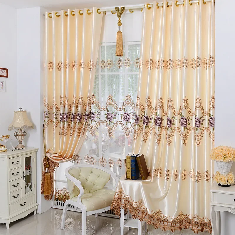 

New Modern Simple Curtains for Living Dining Room Bedroom High-end Embroidery Hotel Balcony Window Drape Custom Size