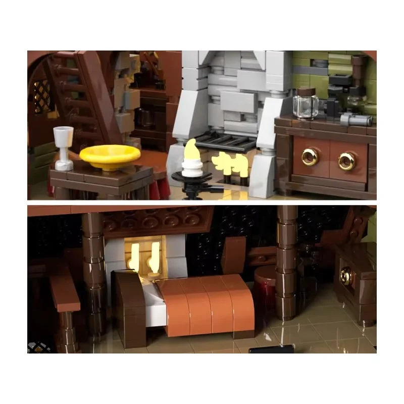 MOC Średniowieczny Zamek Ulica Model - Mała Część Zestaw Klocków Konstrukcyjnych 3182 Elementów - Odpowiedni dla Wszystkich Entuzjastów - Kreatywny