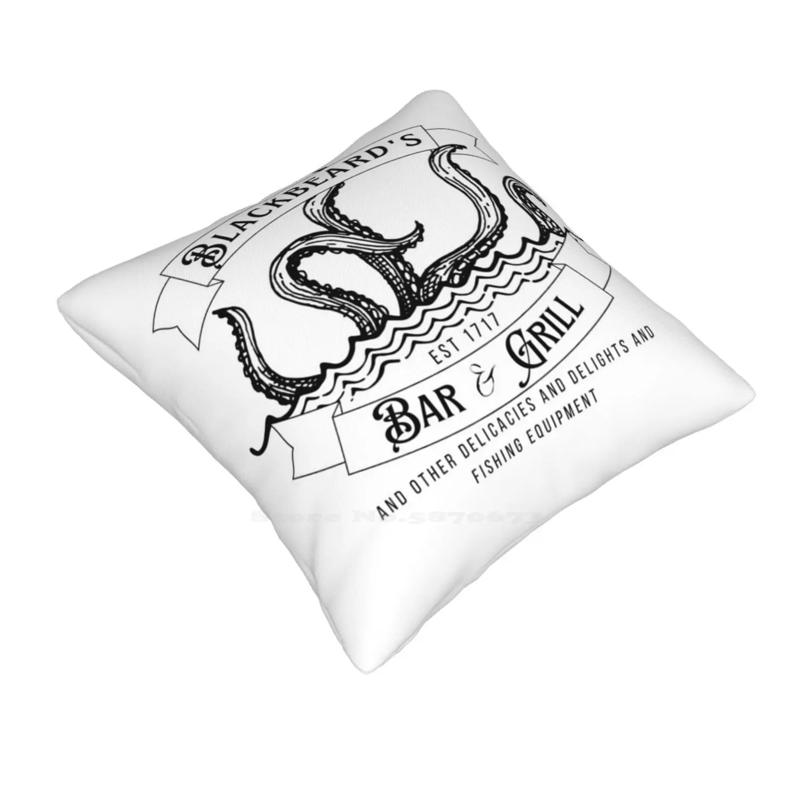 Bar And Grill Funny Cute Decor Square Pillowcase Our Flag Means Death Ofmd Blackbonnet Stede Bonnet The Revenge Kraken