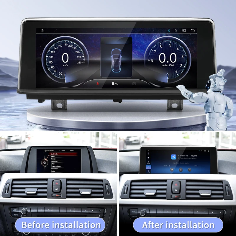 8,8-дюймовый дисплей с системой Linux для BMW 3/4 серии F30 F31 F32 F33 F34 F36 NBT EVO с поддержкой беспроводного CarPlay и Android Auto.