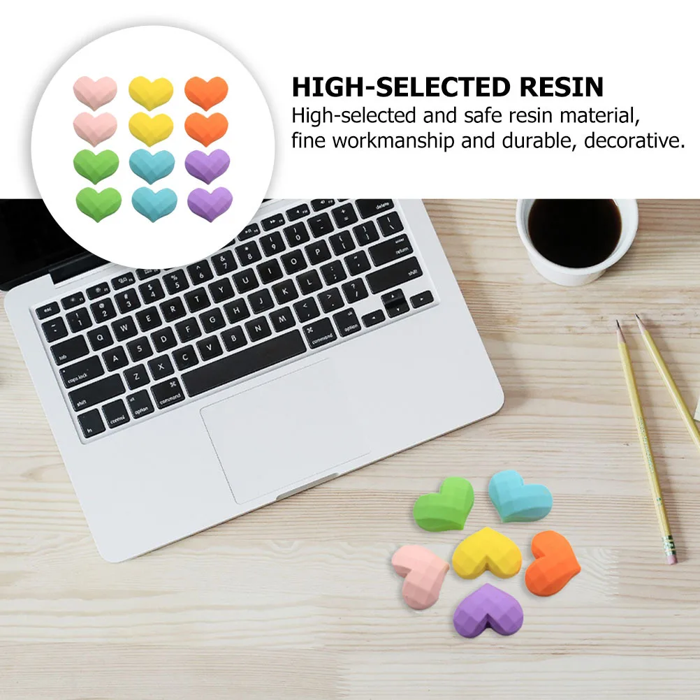 

20pcs Love Heart Resin Diy Accessories Macaron Color Decorative Jewelry Making Supplies Delicate Decor For