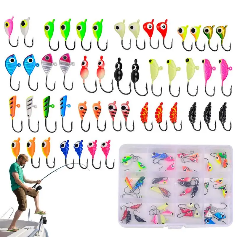 

Ice fishing jig bait kit lure micro ice fishing hook luminous mini small lead head hook Efficient capture winter fishing Tackle