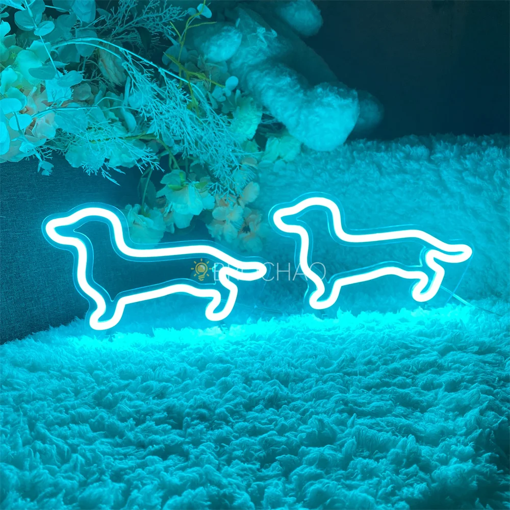 Neon Led Sign Dog LED Neon Light Sign USB Children\'s Bedroom Decoration Desk Table Night Light Lamps Birthday Christmas Gift