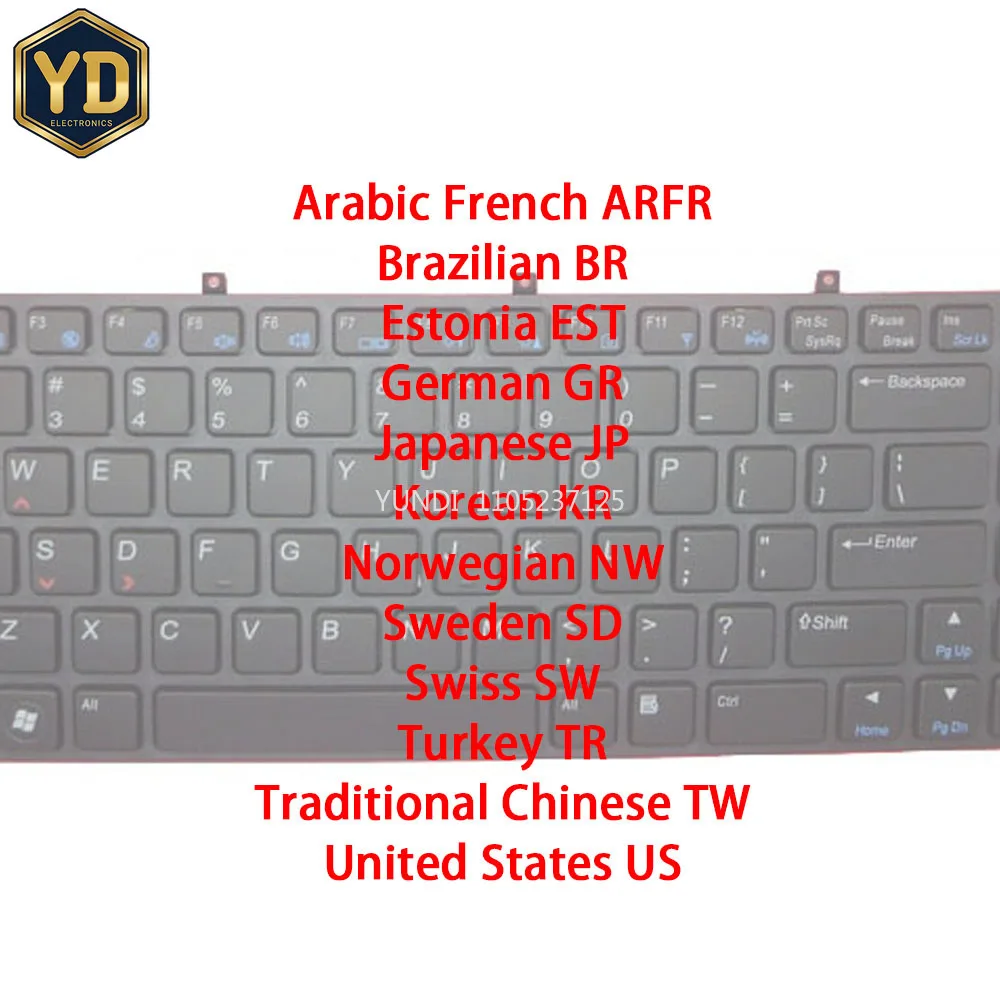YD Laptop Keyboard For CLEVO M740J M741J M745J M746J M760J M761J M762J P151EM P170HM W150 W251EL W255BA W258EL W25ABL W270BUQ W7