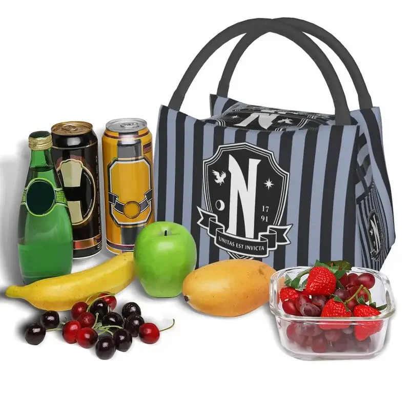 Custom Nevermore Academy day Addams Lunch Bags uomo donna Cooler Warm Insulated Lunch box per Picnic Camping Work Travel