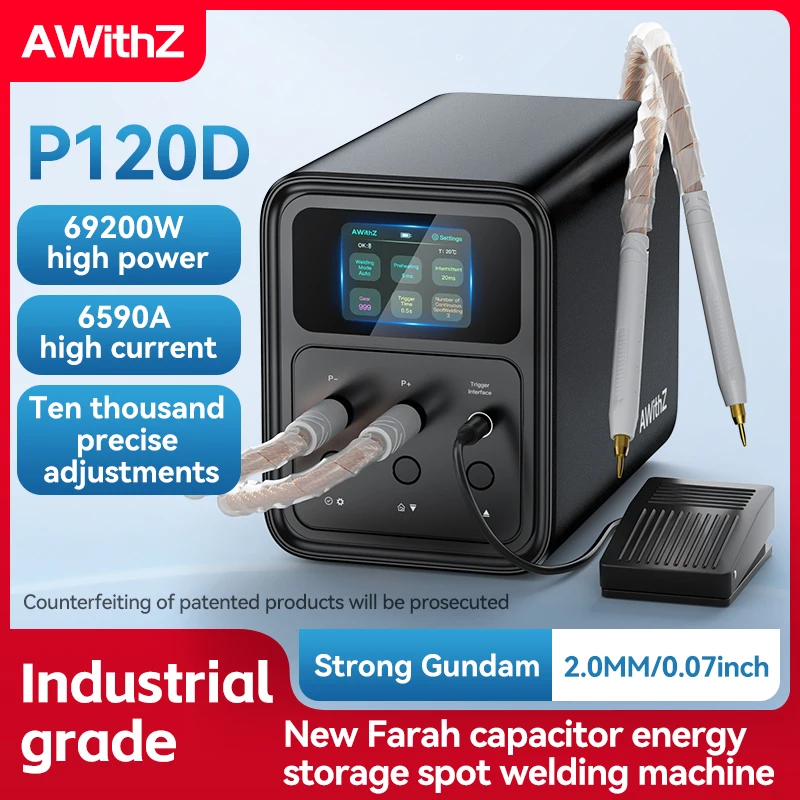 Awithz P90C P120D New Portable Welding Machine Adjustable LED  industrial Farrah capacitor energy storage spot welder