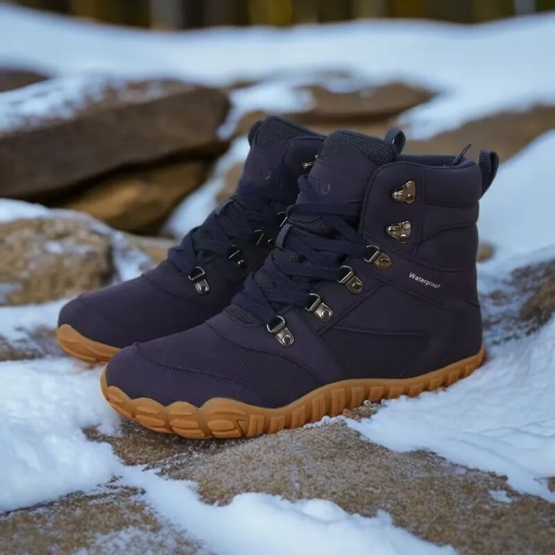 Botas de nieve impermeables y cálidas para parejas, novedad 2026, de caña media y horma ancha, calzado de senderismo y escalada antideslizante para hombre.