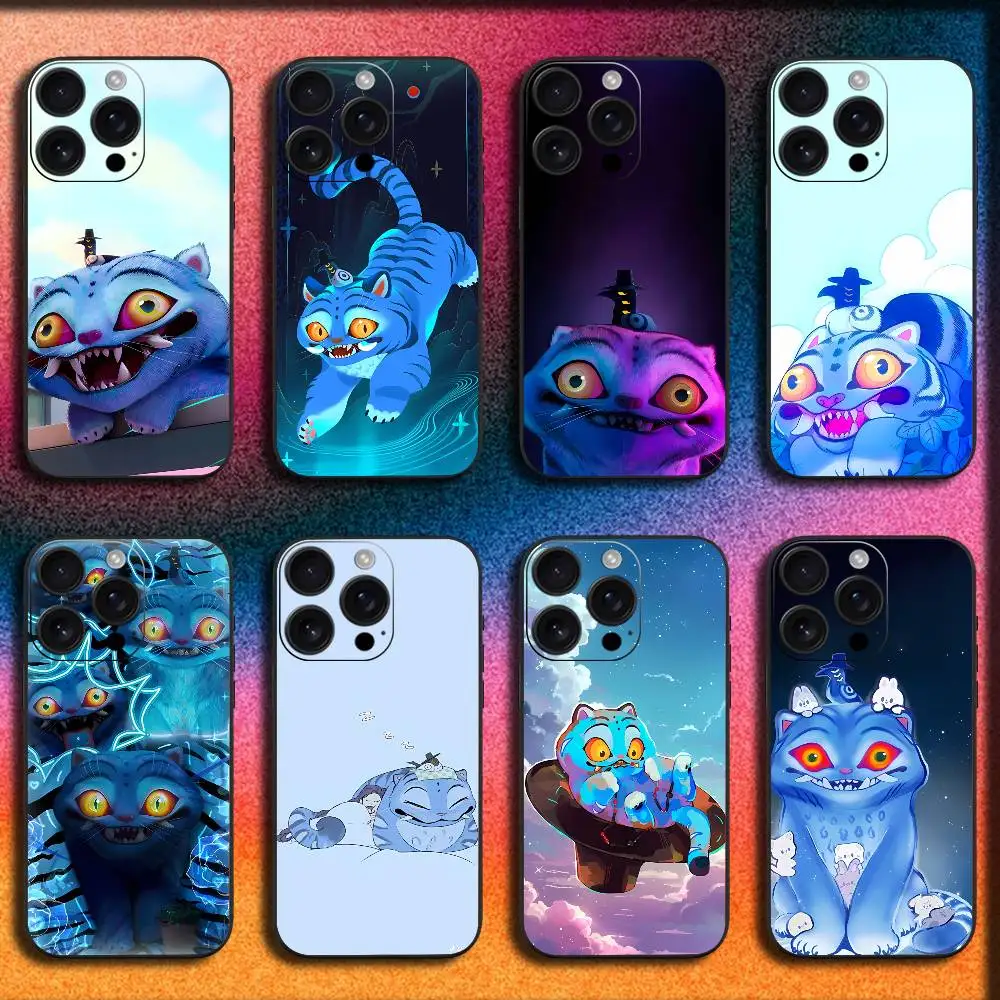 D-Demon H-Hunters Derpy T-Tiger Funda de teléfono para iPhone 17,16,15,14,13,12,Pro,Max,Plus,E,SE4,Air,Mini Funda negra