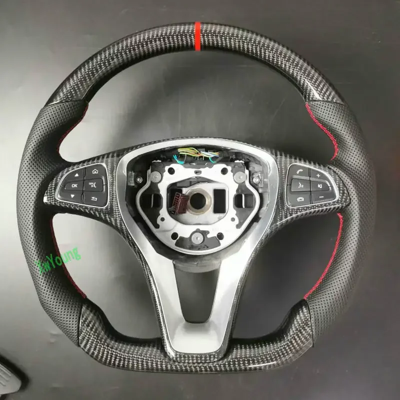 For Mercedes-benz V250 V260 W204 W205 W212 W218 W253 C205 C200L GLC GLE 100% Real Carbon Fiber Steering Wheel