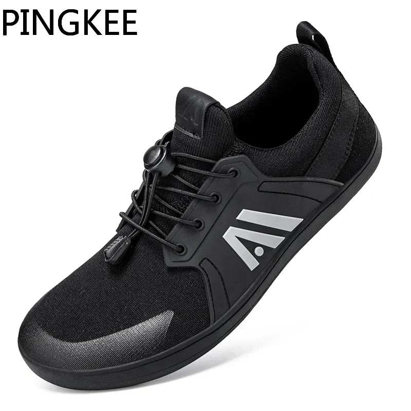 VENOCON PINGKEE Unisex Wide Feet ToeBox Barefoot Shoes Men Women Minimalist Athletic Sneakers Man Crossfit Leather Footwear