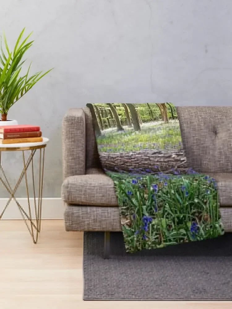 Bluebells in the Beechwood Throw Blanket warm for winter anime wednesday Decorative Sofas Blankets