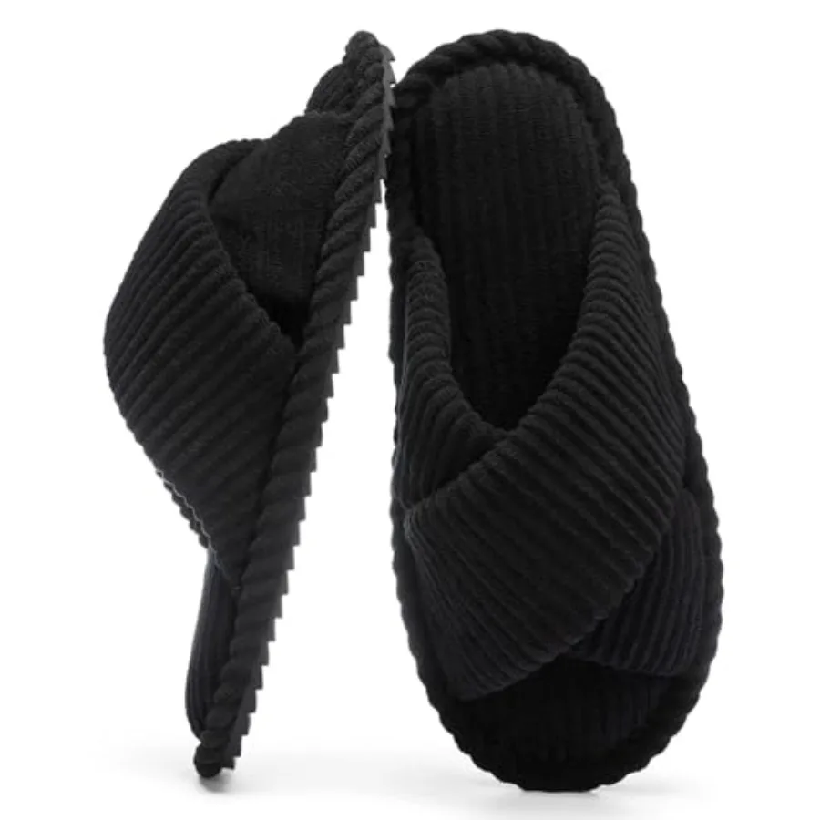 

Тапочки GOEWY для женщин с эффектом памяти, для дома и спальни, вельветовые, с перекрестными ремешками, с открытым носком, удобные, модные, в подарок для женщин