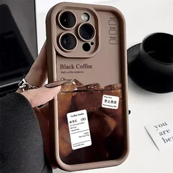 Ice Coffee Phone Case For iPhone 15 Case iPhone 17 Air 16e 16 13 14 12 11 Pro Max XS X XR Soft Silicone Shockproof Back Cover