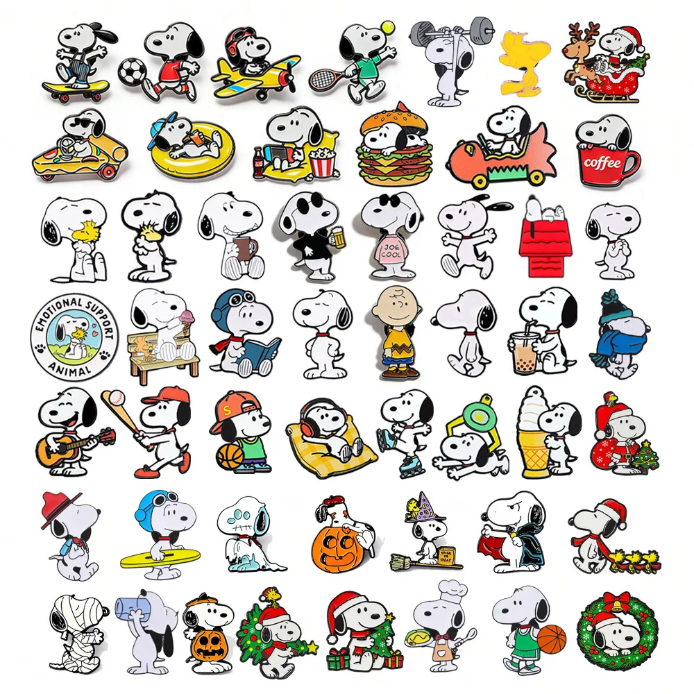 Random 10/15/20/25Pcs Puppy Dog Enamel Pins Set Cartoon Metal Lapel Brooches, Decorative Pins for Backpack Jacket Hat