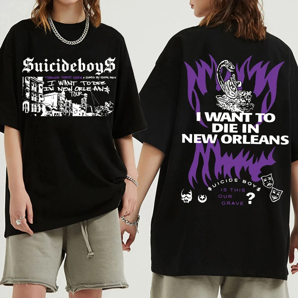 Suicideboys G59 T Shirt Women Men Fashion I Want To Die In New Orleans Music Album Hip Hop TShirt Streetwear Harajuku Unisex Top