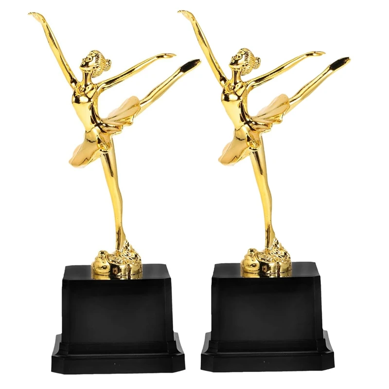 2 Pack Ballet Trophies Children Golden Trophy Awards Trophy Competition Cups For Ballet Dance Literature Show Trophy Easy To Use