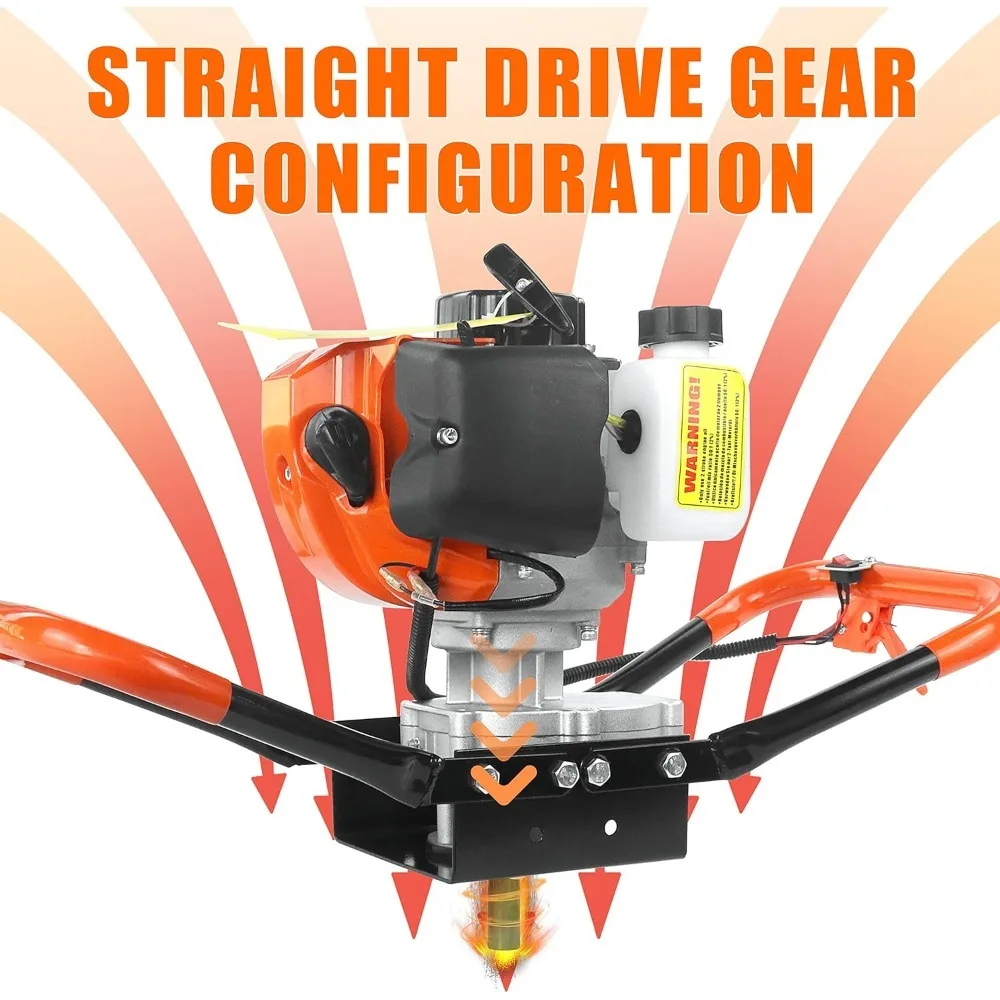 حار بيع! 2-السكتة الدماغية تعمل بالغاز الأرض اوجير آخر ثقب السياج حفار + 4 "8" 12 " اوجير الثلاثي الحفر عمل بت + 3*24" تمديد القضبان #5